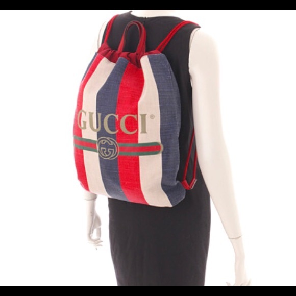 Gucci #473872 Web Stripe Print Backpack/Tote main image 6